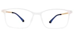 Yancy Rectangle White Glasses0