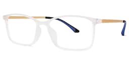 Yancy Rectangle White Glasses1