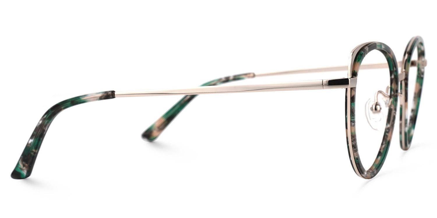 Vanesa Geometric Green-Floral Glasses | Zeelool Glasses2