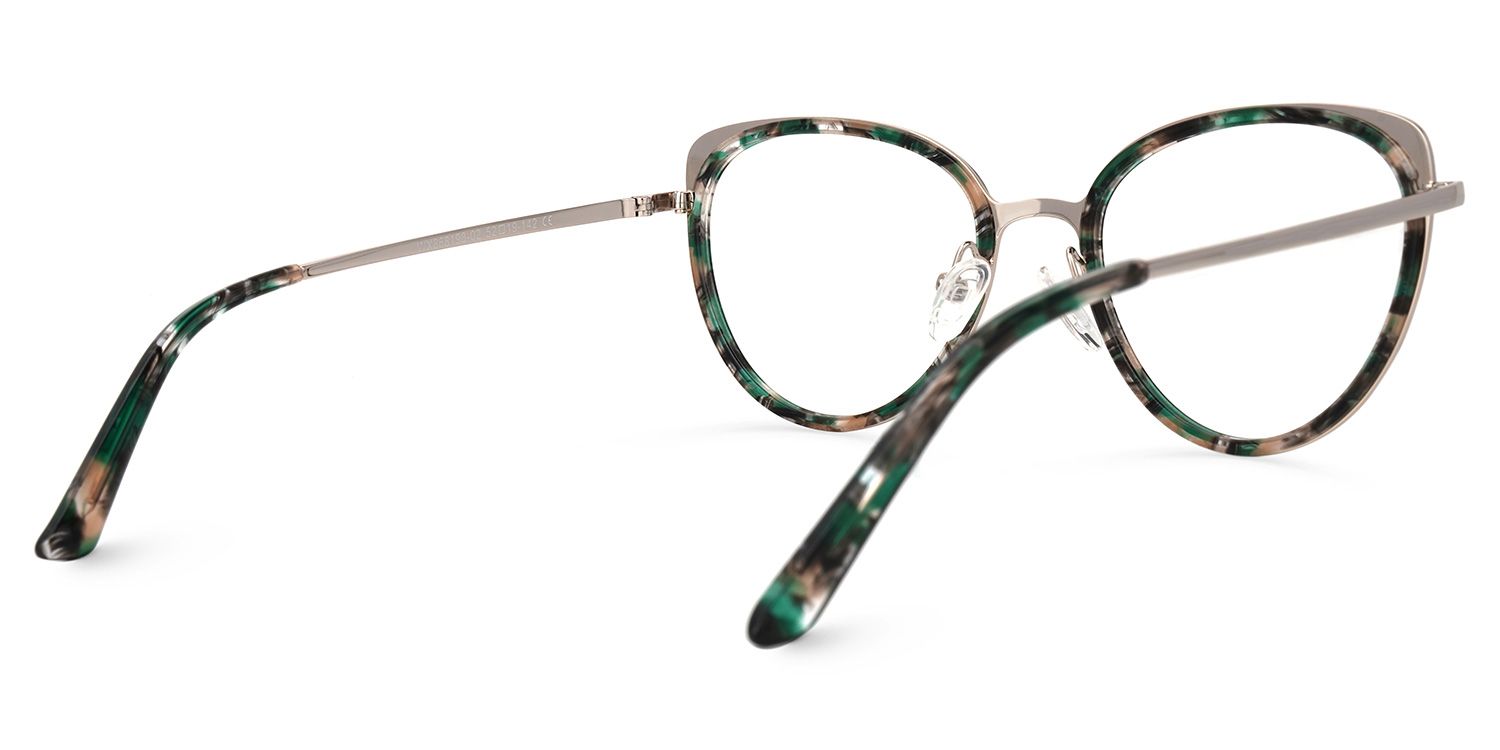Vanesa Geometric Green-Floral Glasses | Zeelool Glasses3