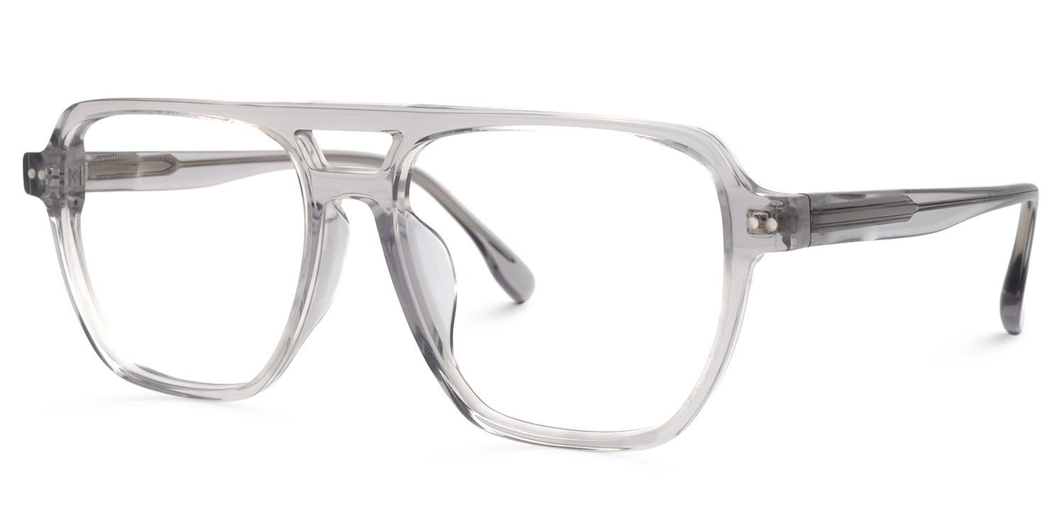 Desiree Square Gray Glasses | Zeelool Glasses1