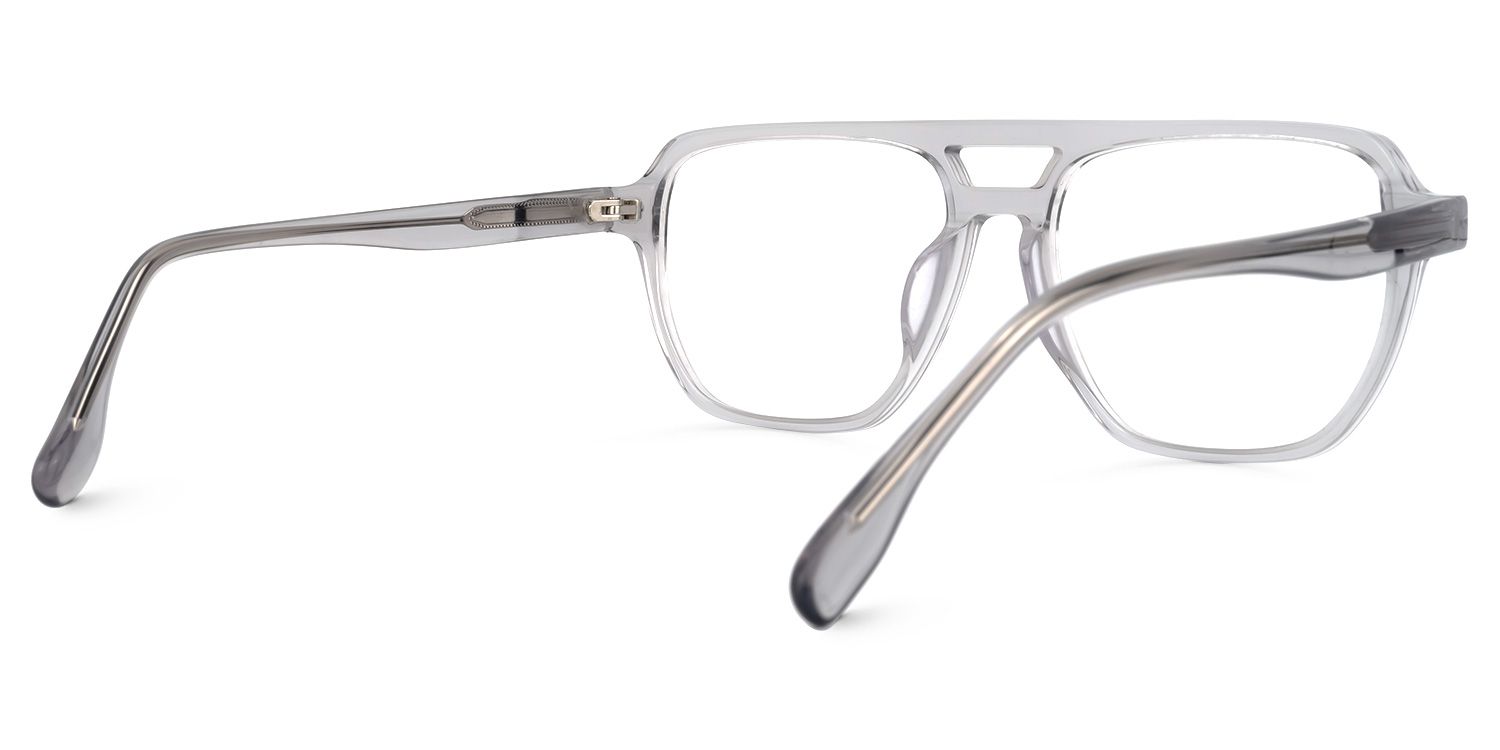 Desiree Square Gray Glasses | Zeelool Glasses3