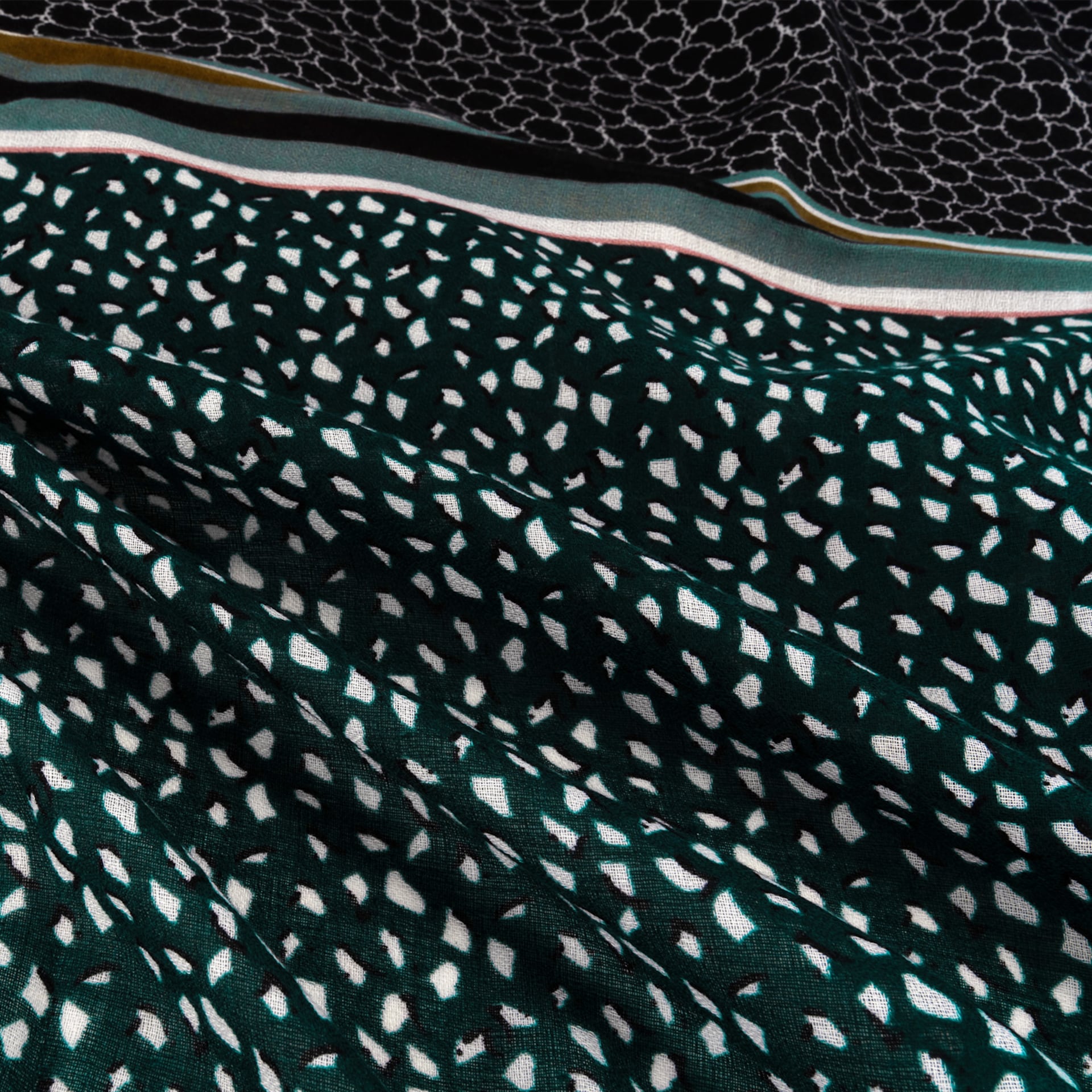 Vintage Four Seasons Available Black-Green Scarves | Zeelool Glasses1