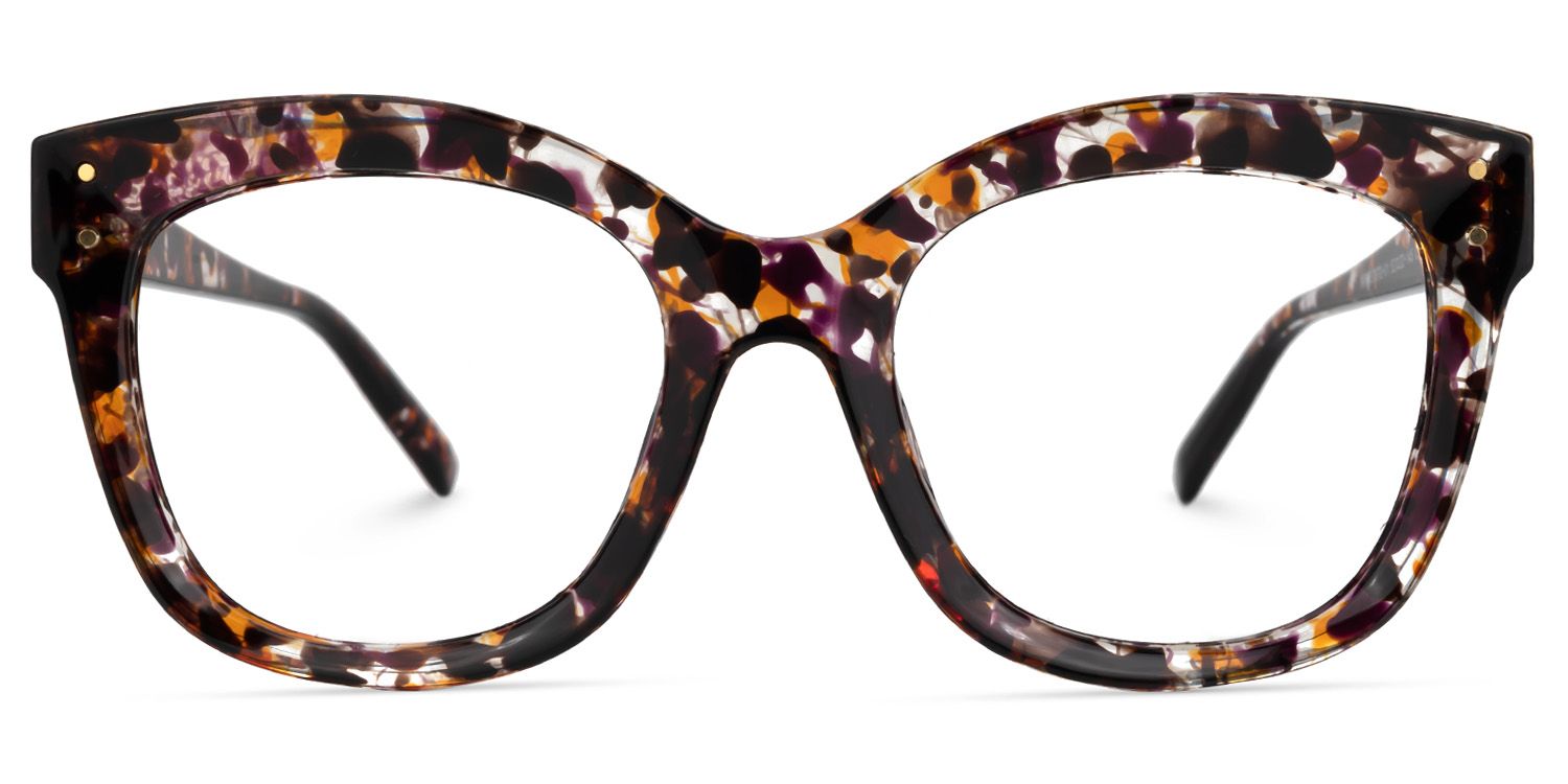 Karode Square Purple-Floral Glasses | Zeelool Glasses0