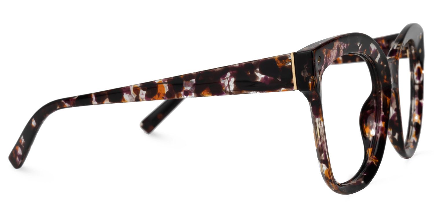 Karode Square Purple-Floral Glasses | Zeelool Glasses2