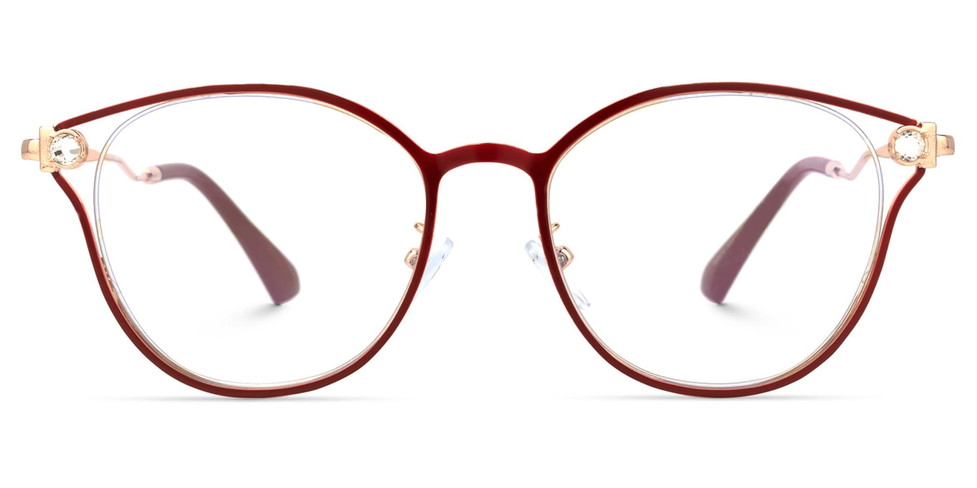 Marcella Geometric Red Glasses | Zeelool Glasses0