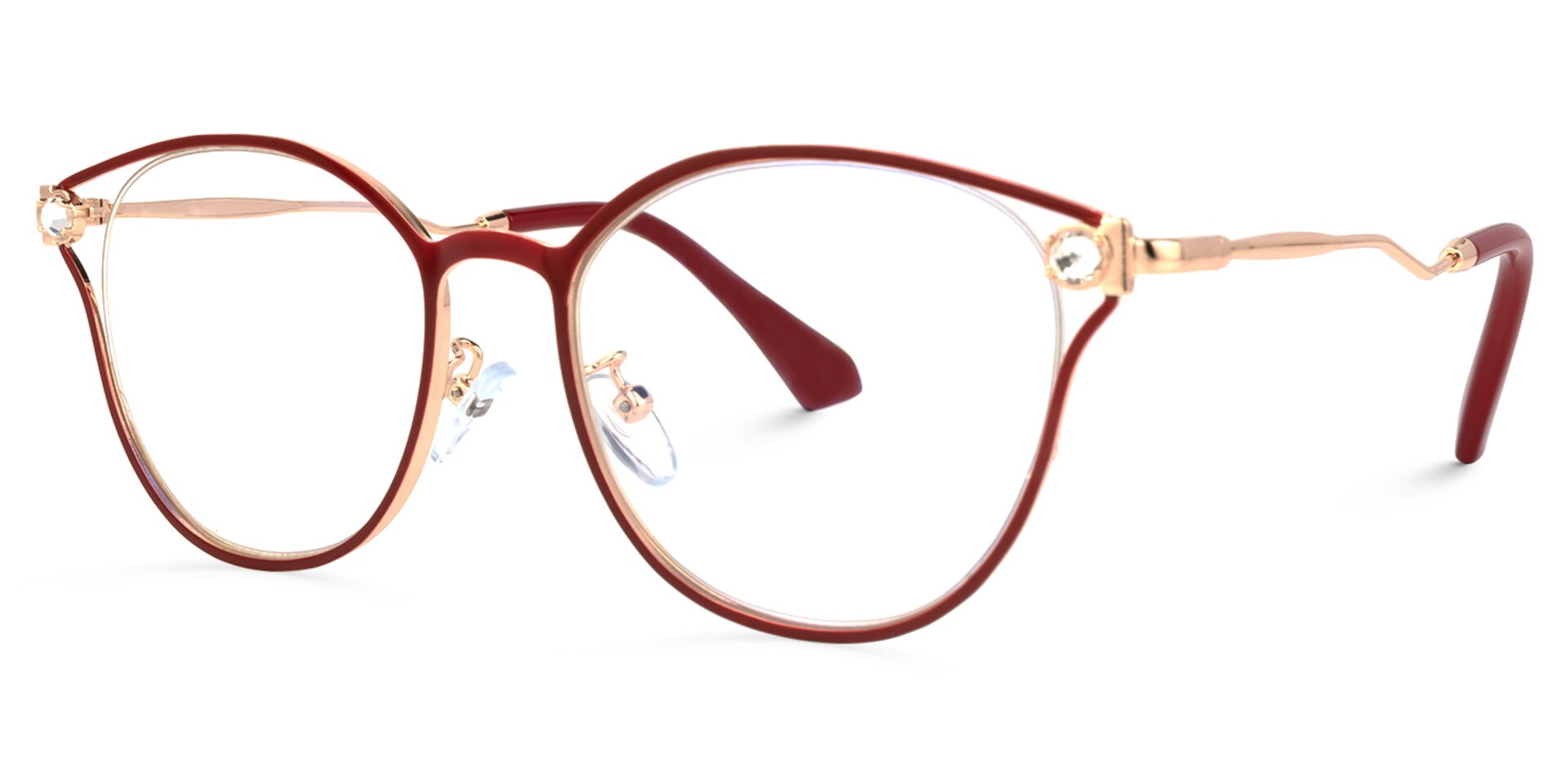 Marcella Geometric Red Glasses | Zeelool Glasses1