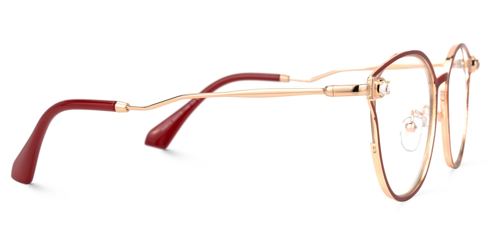Marcella Geometric Red Glasses | Zeelool Glasses2