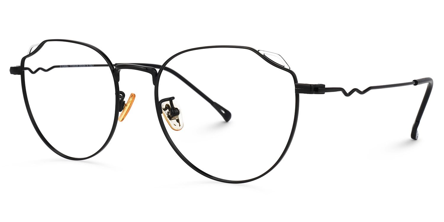 Strader Geometric Black Glasses | Zeelool Glasses1
