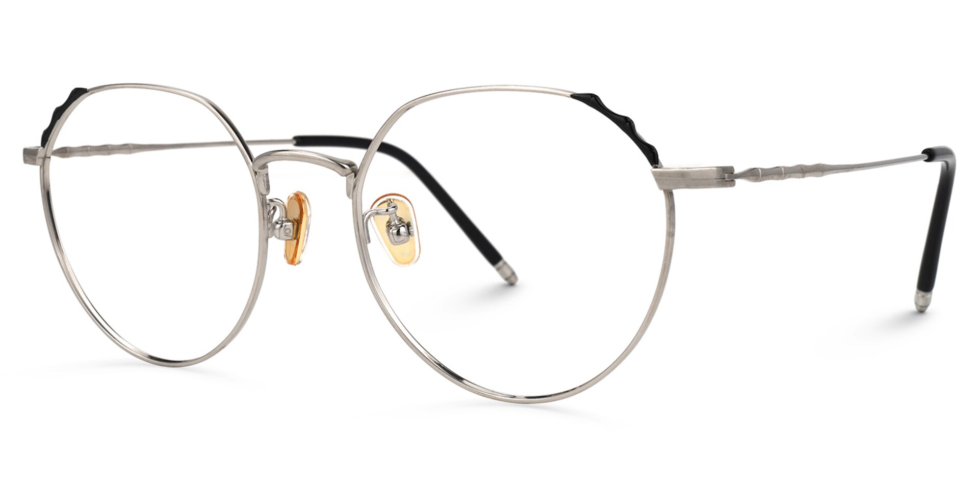 Riddle Geometric Silver Glasses | Zeelool Glasses1