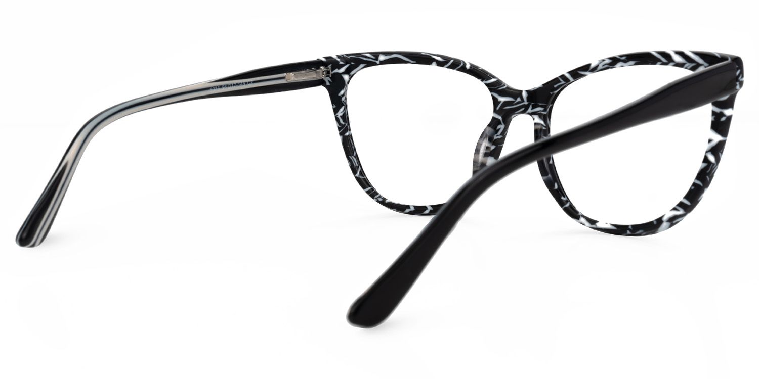 Romkey Cateye Black-White Glasses | Zeelool Glasses3