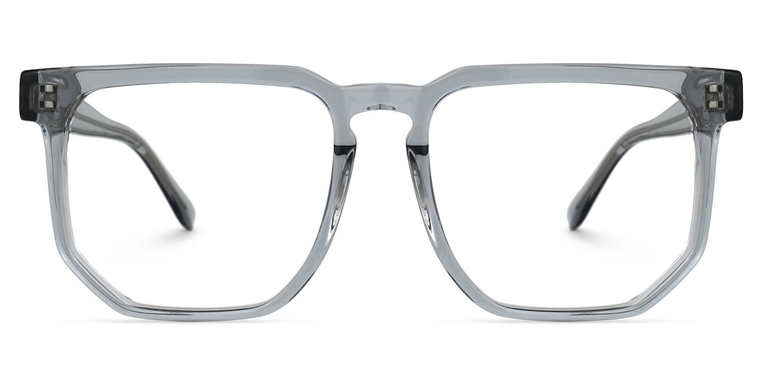 Matherne Square Clear Gray Eyeglasses | Zeelool Optical0