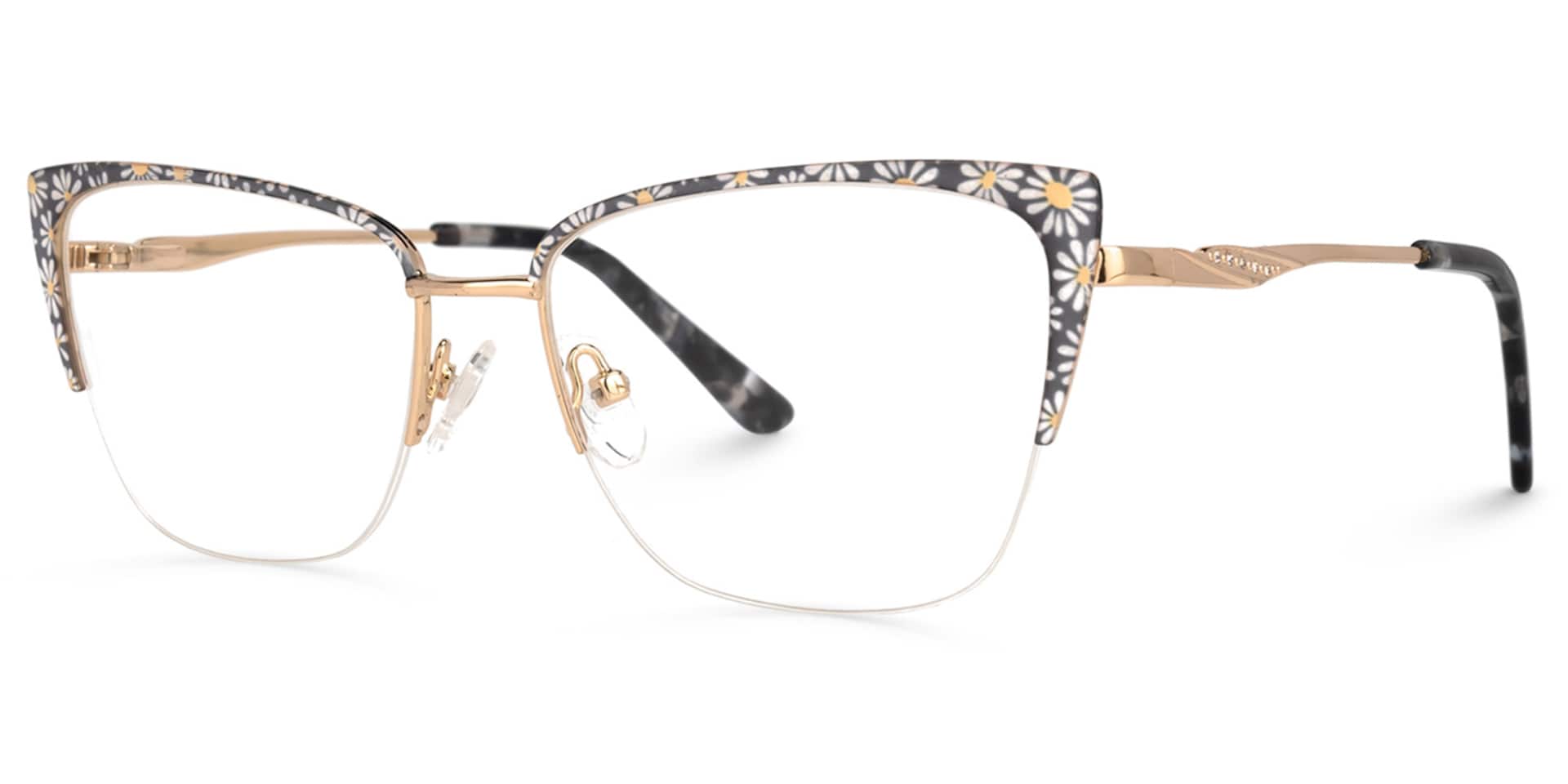 Kandee Square Floral Glasses | Zeelool Glasses1