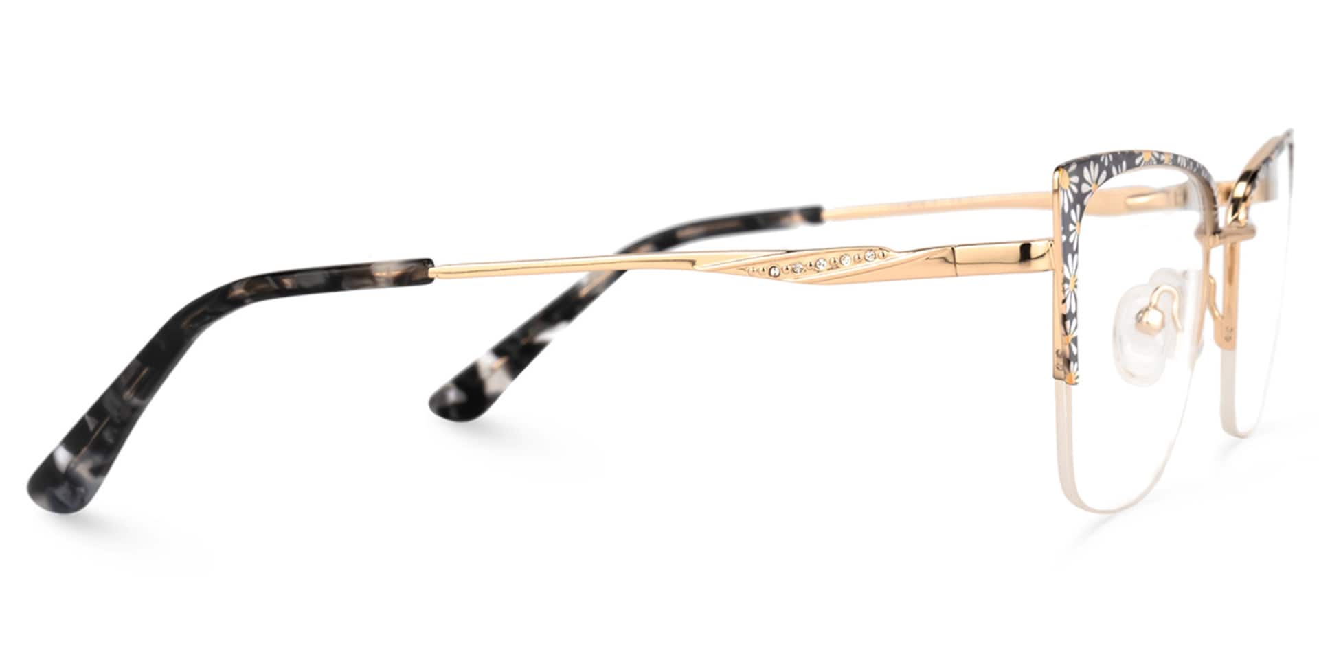 Kandee Square Floral Glasses | Zeelool Glasses2