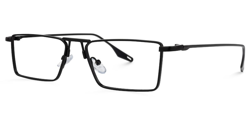 Mallet Rectangle Black Glasses | Zeelool Glasses1