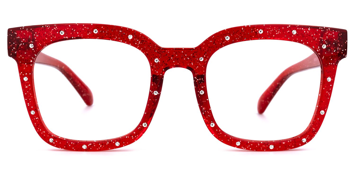Eussub Square Red Glasses | Zeelool Glasses0
