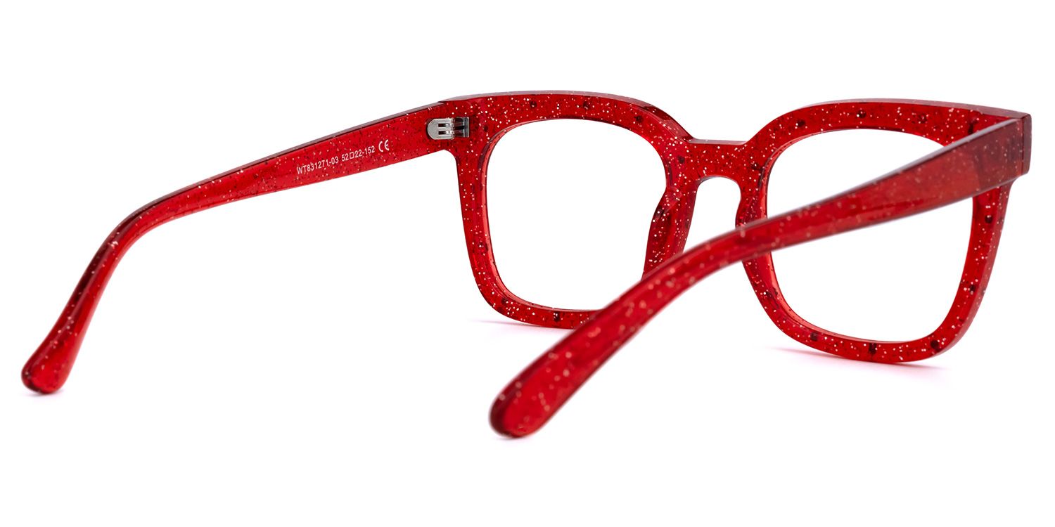 Eussub Square Red Glasses | Zeelool Glasses3
