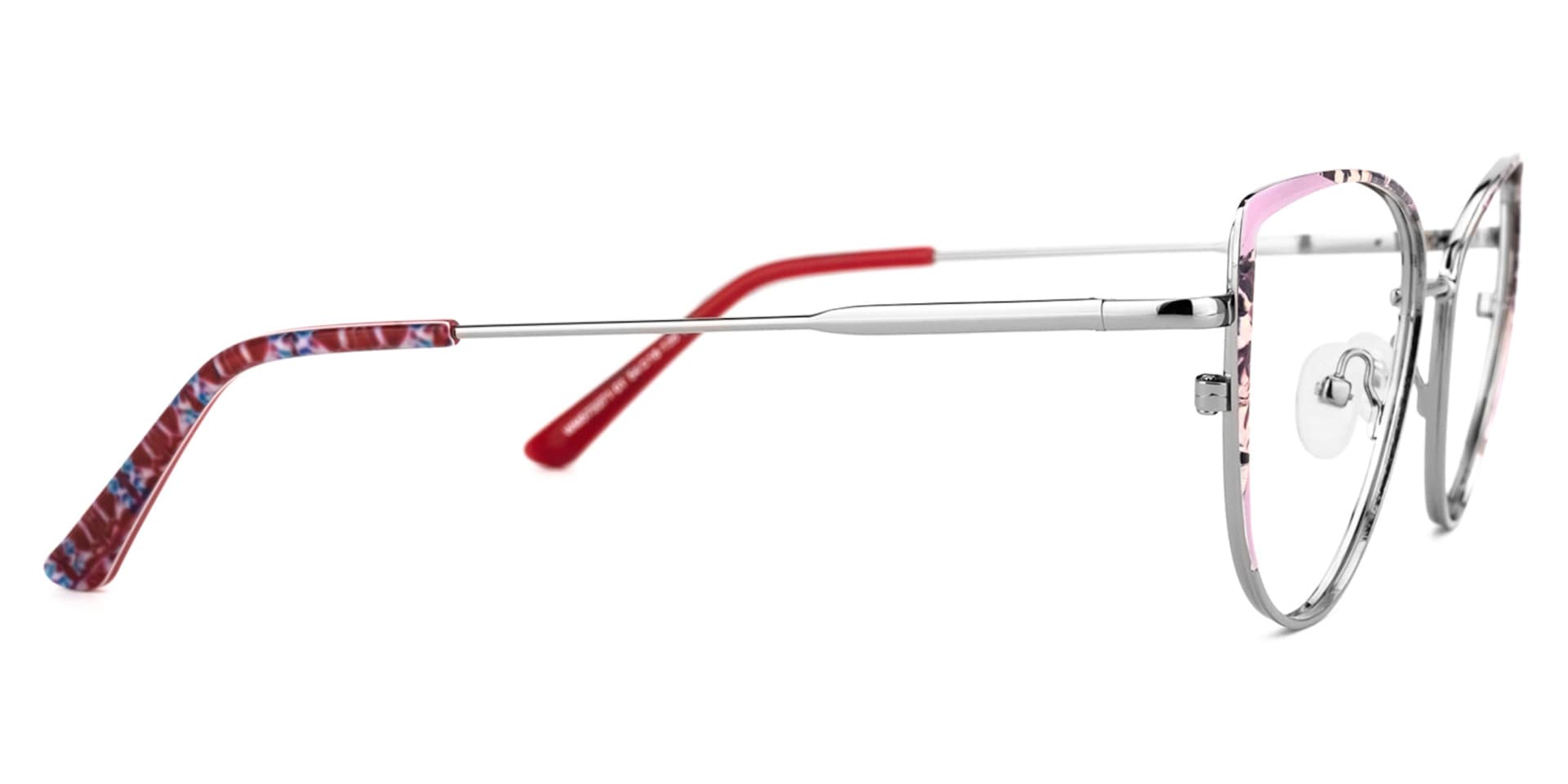 Mesha Cateye Pink-Floral Glasses | Zeelool Glasses2