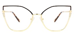 Chicky Cateye Black-Gold Glasses0