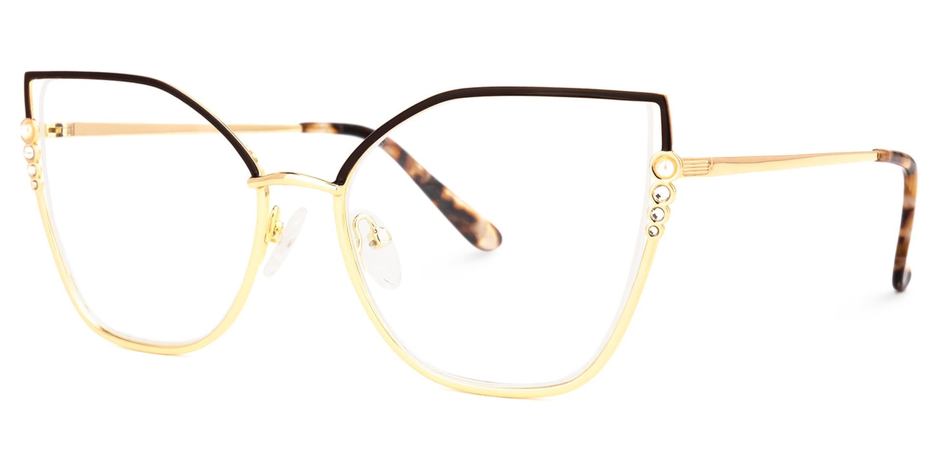 Chicky Cateye Black-Gold Glasses | Zeelool Glasses1