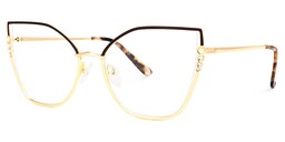 Chicky Cateye Black-Gold Glasses1