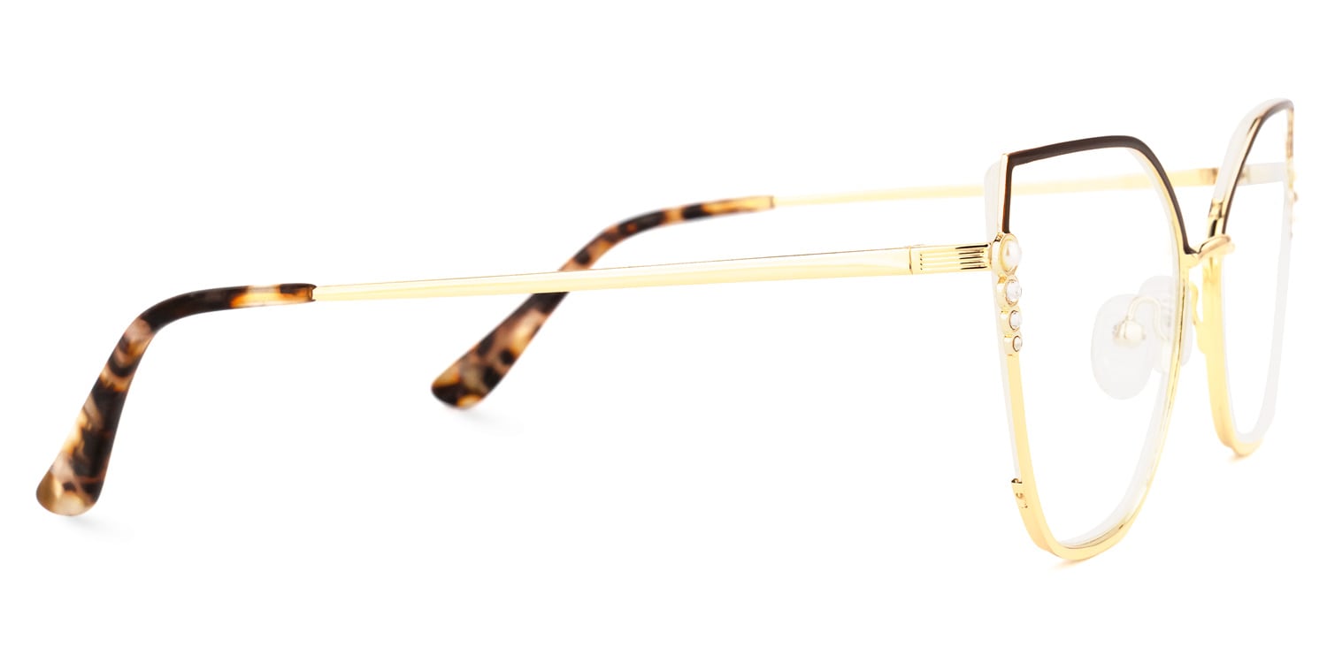 Chicky Cateye Black-Gold Glasses | Zeelool Glasses