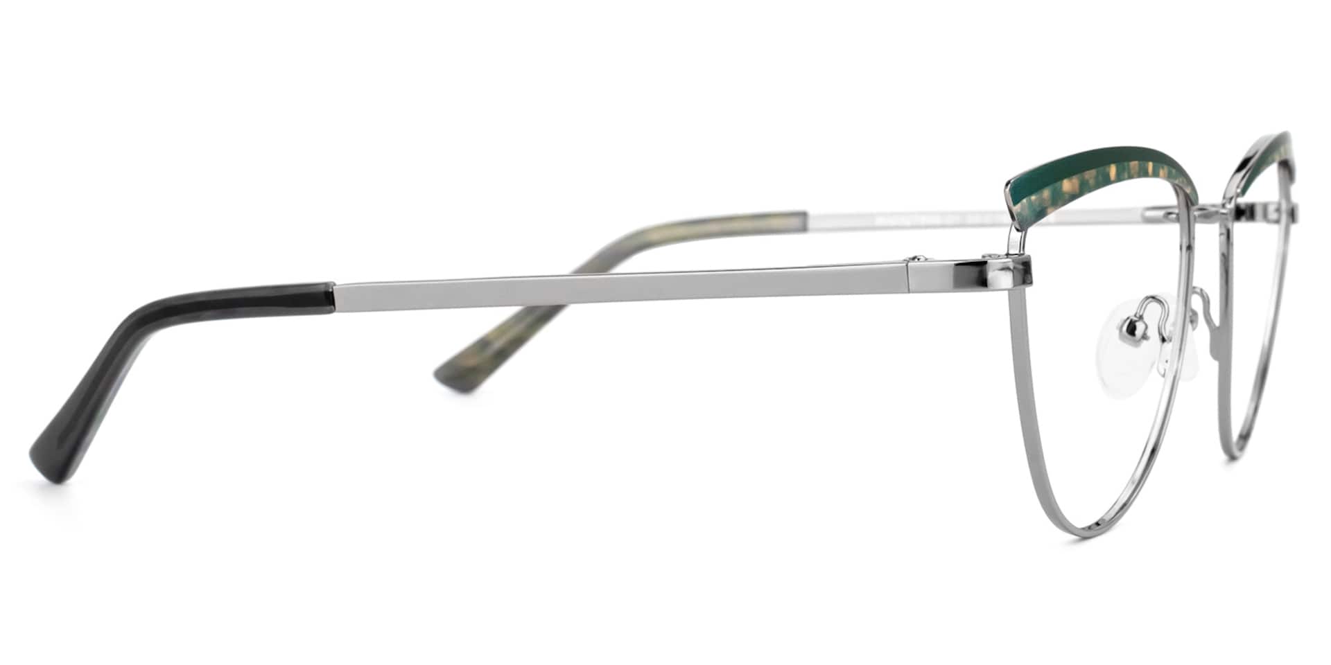Freitas Browline Silver Glasses | Zeelool Glasses3