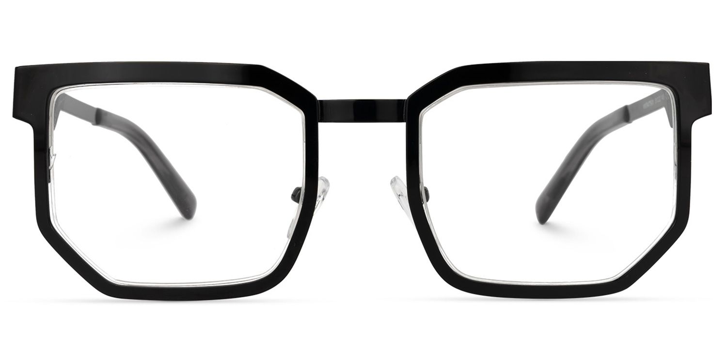 Barber Geometric Black Glasses | Zeelool Glasses0