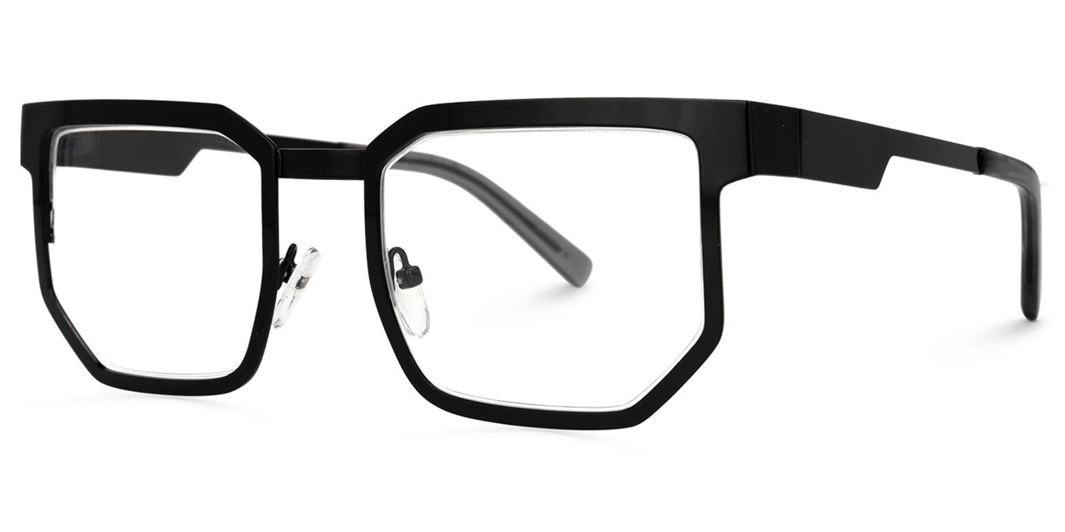 Barber Geometric Black Glasses | Zeelool Glasses1