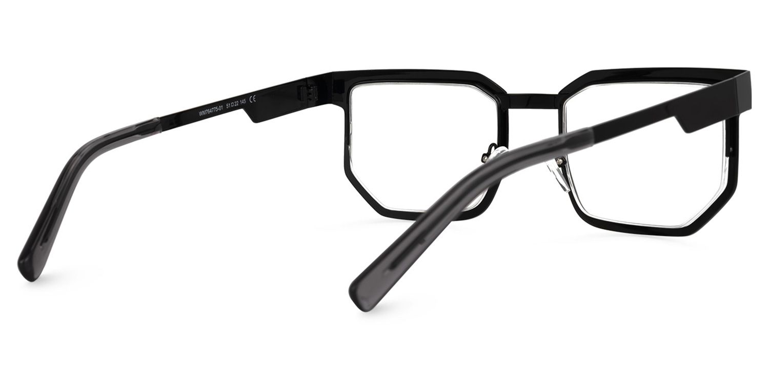 Barber Geometric Black Glasses | Zeelool Glasses3