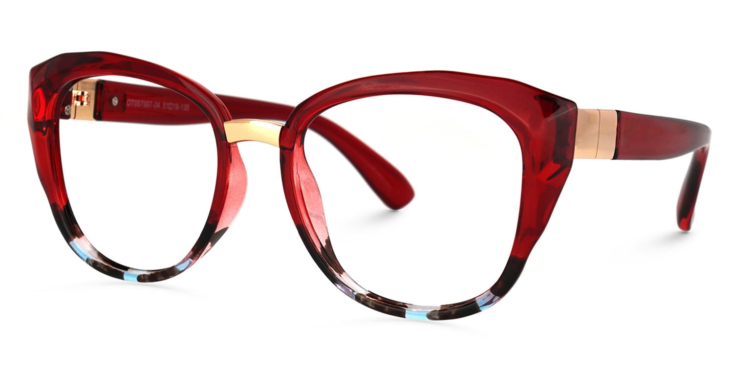 Mouna Cateye Red Glasses1