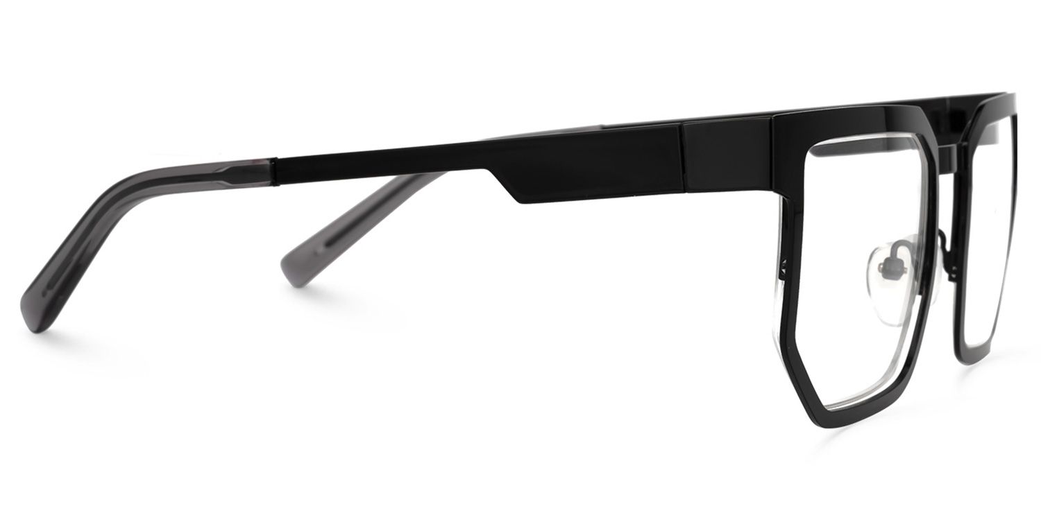Barber Geometric Black Glasses | Zeelool Glasses2