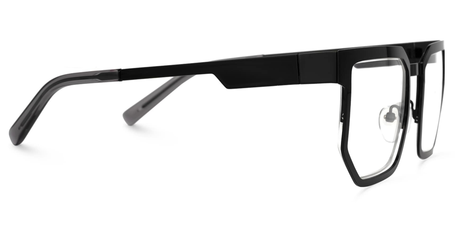 Barber Geometric Black Glasses | Zeelool Glasses2