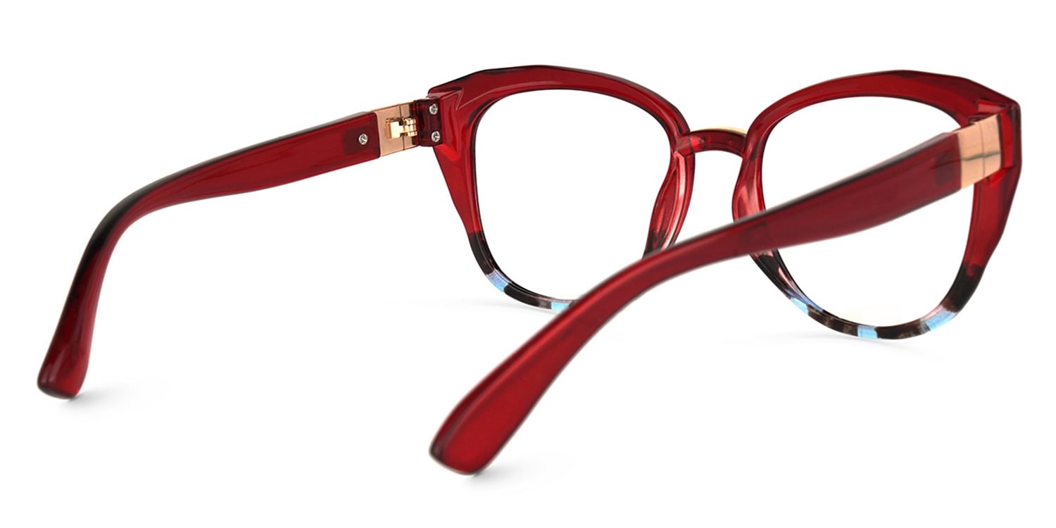 Mouna Cateye Red Glasses3
