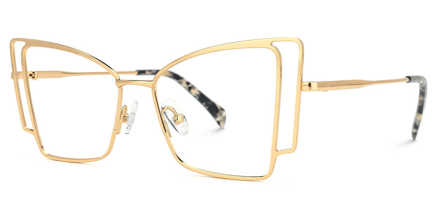 Tapacia Geometric Gold Glasses | Zeelool Glasses1