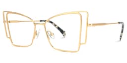 Tapacia Geometric Gold Glasses1