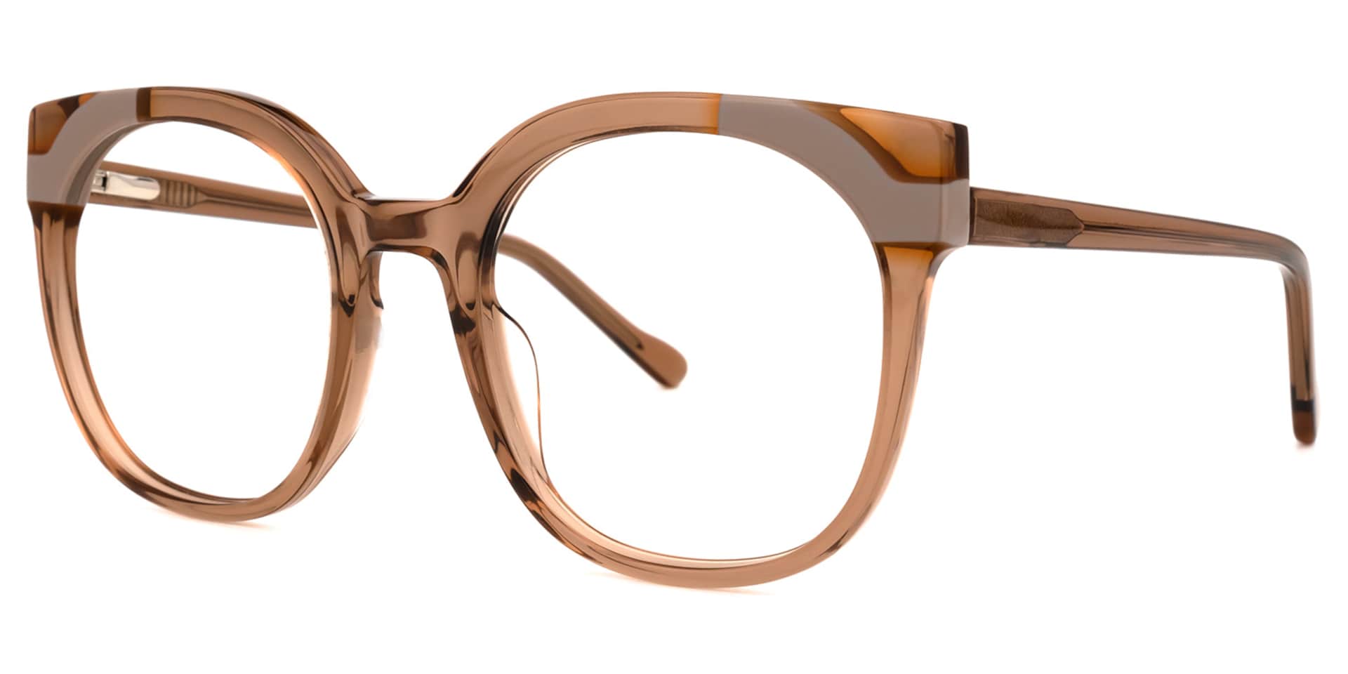 Nereida Round Brown Glasses | Zeelool Glasses1