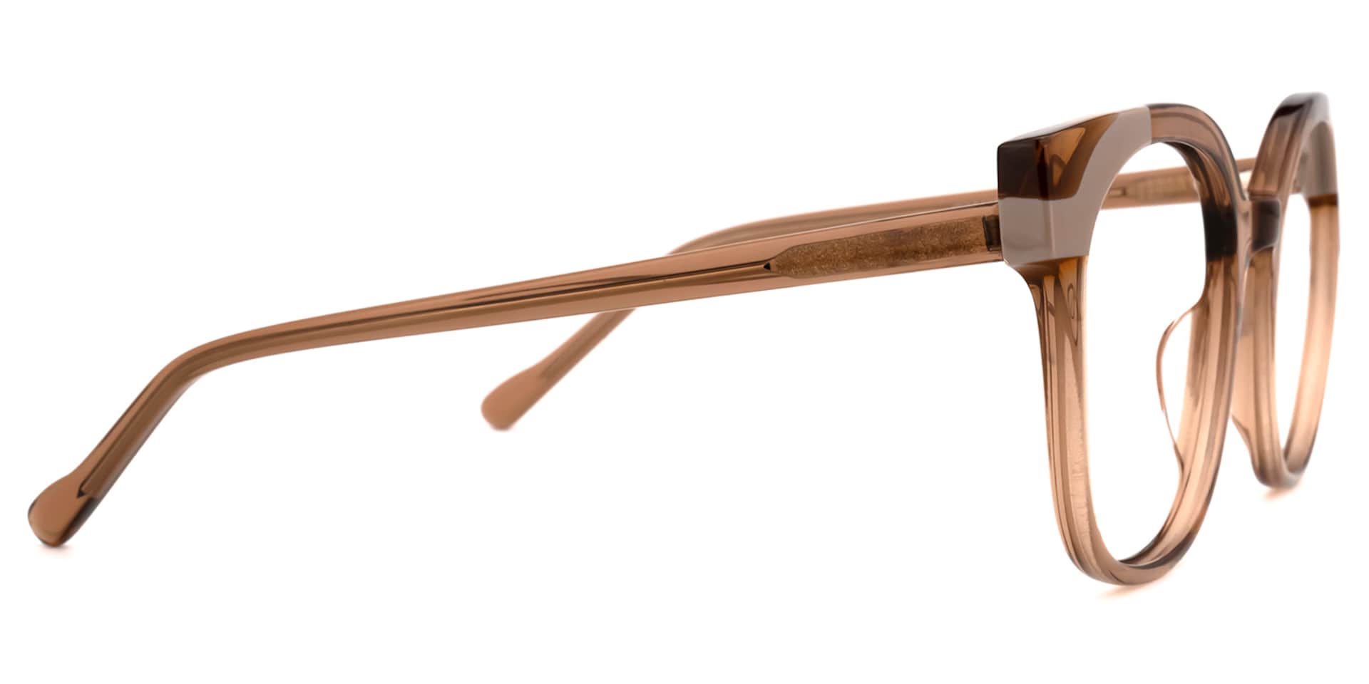 Nereida Round Brown Glasses | Zeelool Glasses2