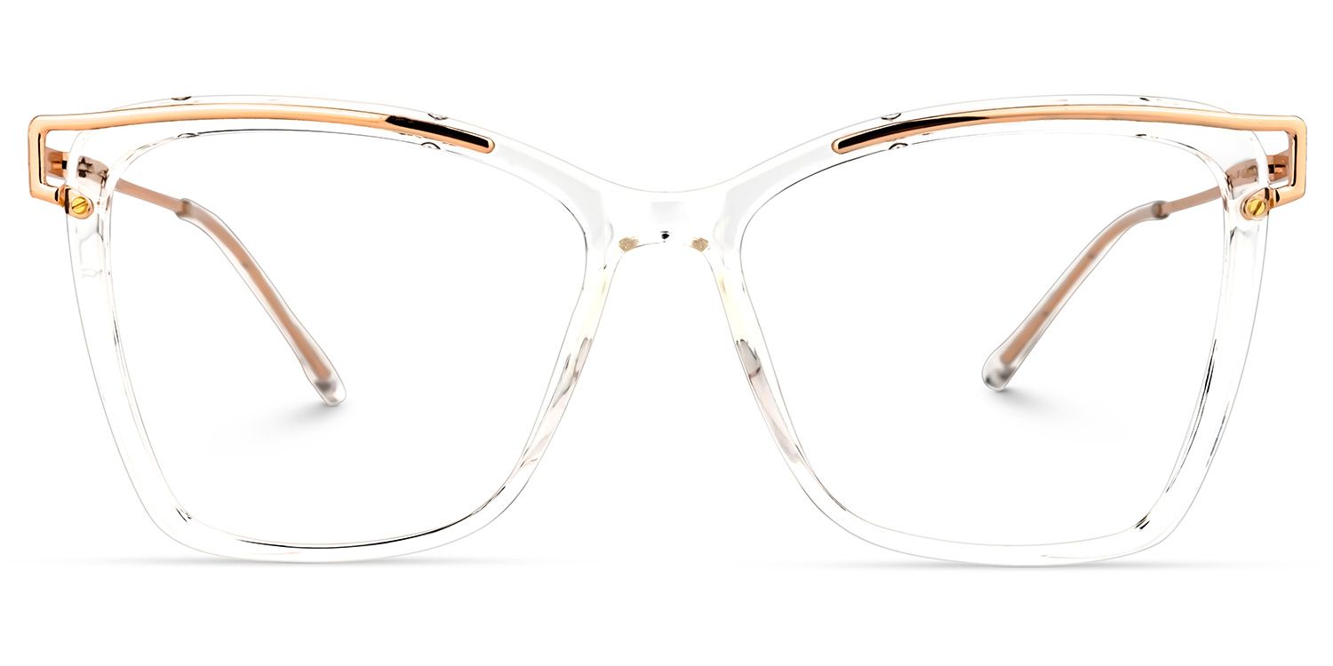 Krystle Square Crystal Frame Glasses | Zeelool Optical0