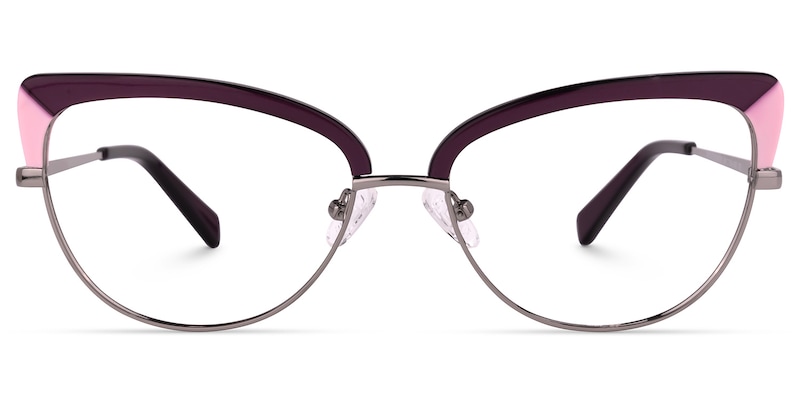 Myrdaliz Browline Dark-Red Glasses | Zeelool Glasses0