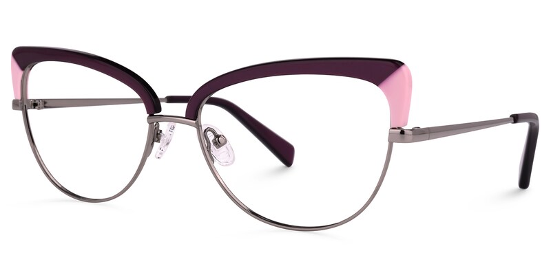 Myrdaliz Browline Dark-Red Glasses | Zeelool Glasses1