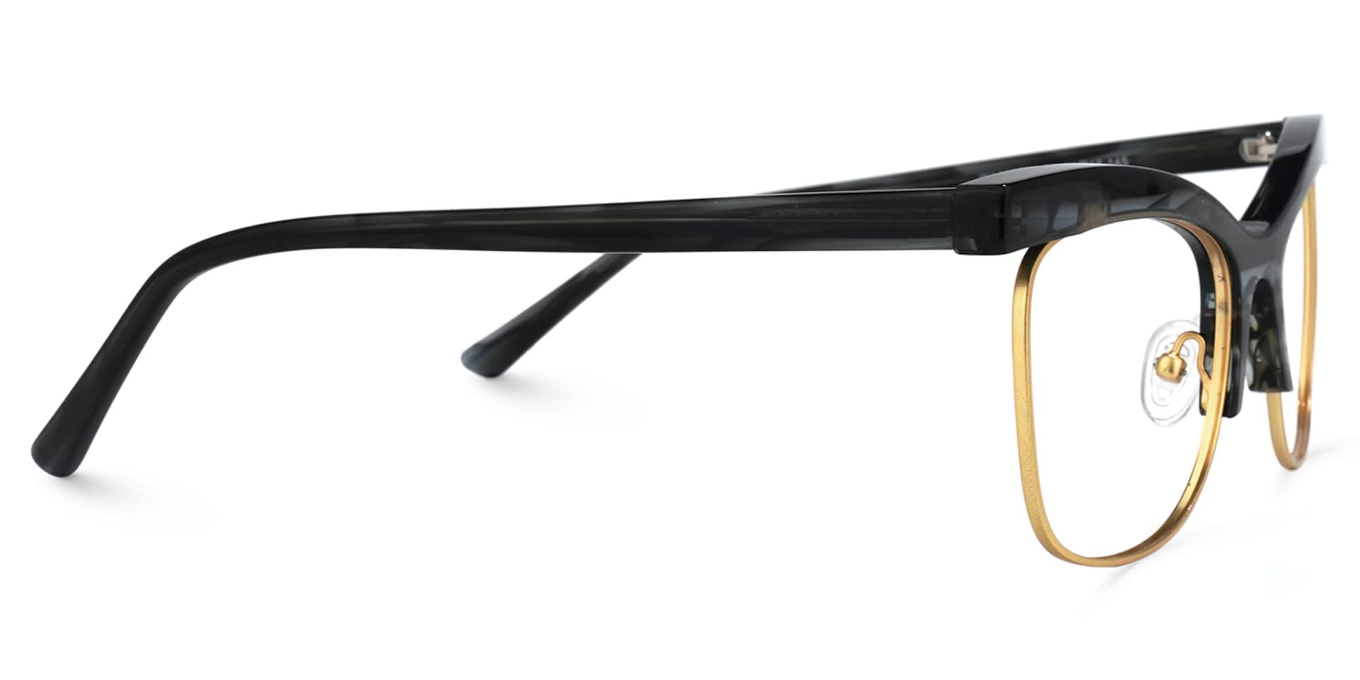 Catala Browline Gray Glasses | Zeelool Glasses2