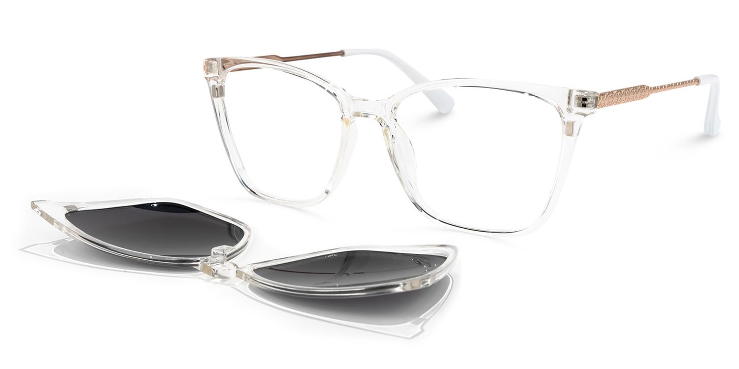 Curtina Clip-on Clear Glasses | Zeelool Glasses2