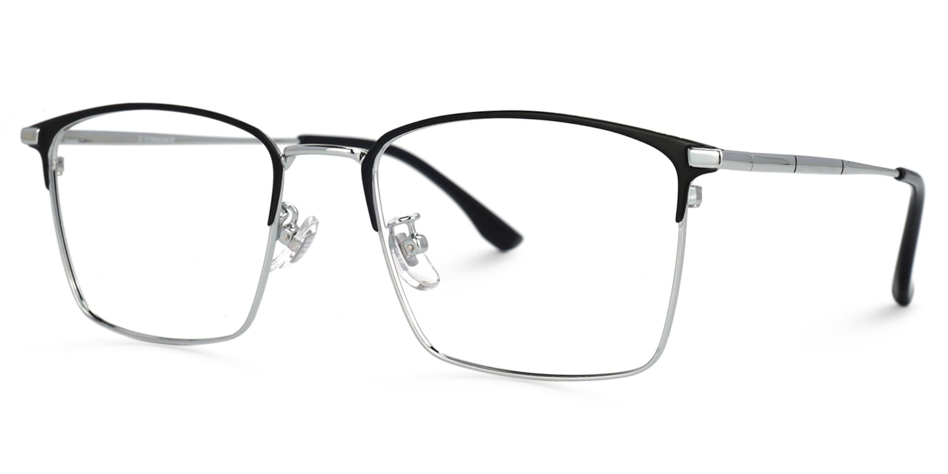 Jones Rectangle Silver Glasses | Zeelool Glasses1
