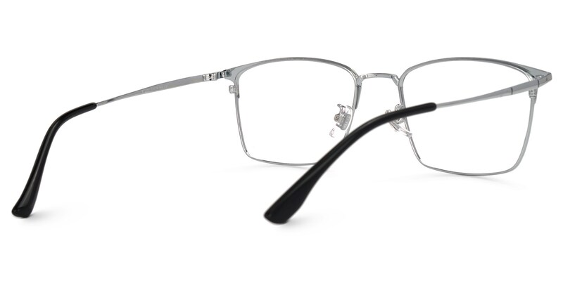 Jones Rectangle Silver Glasses | Zeelool Glasses3