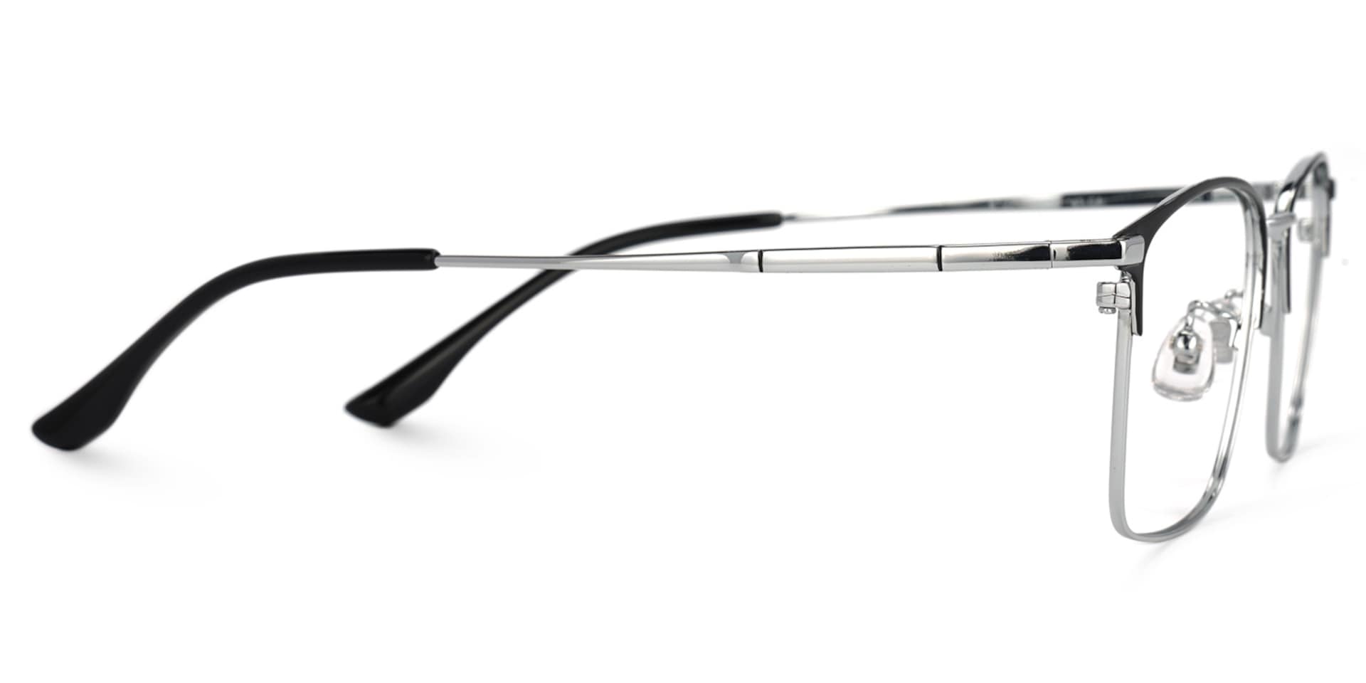 Jones Rectangle Silver Glasses | Zeelool Glasses2
