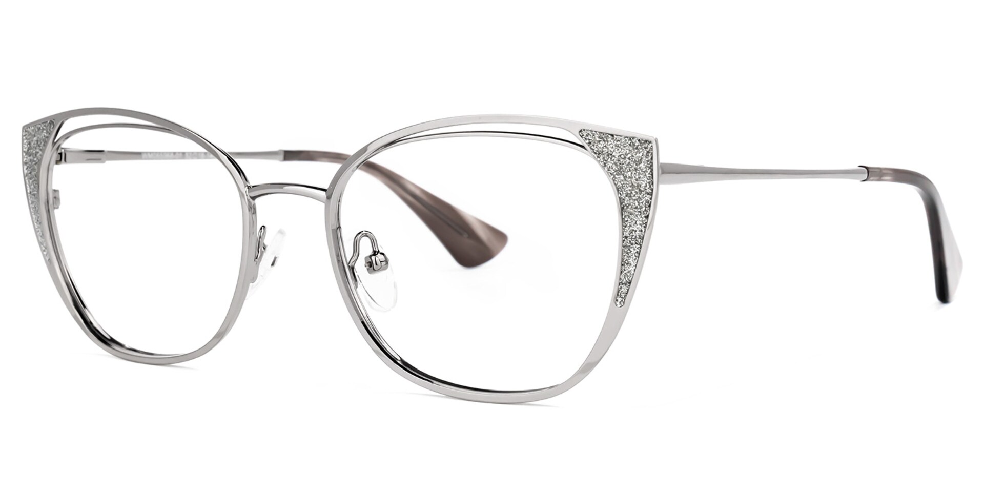 Maestre Cateye Silver Glasses | Zeelool Glasses1