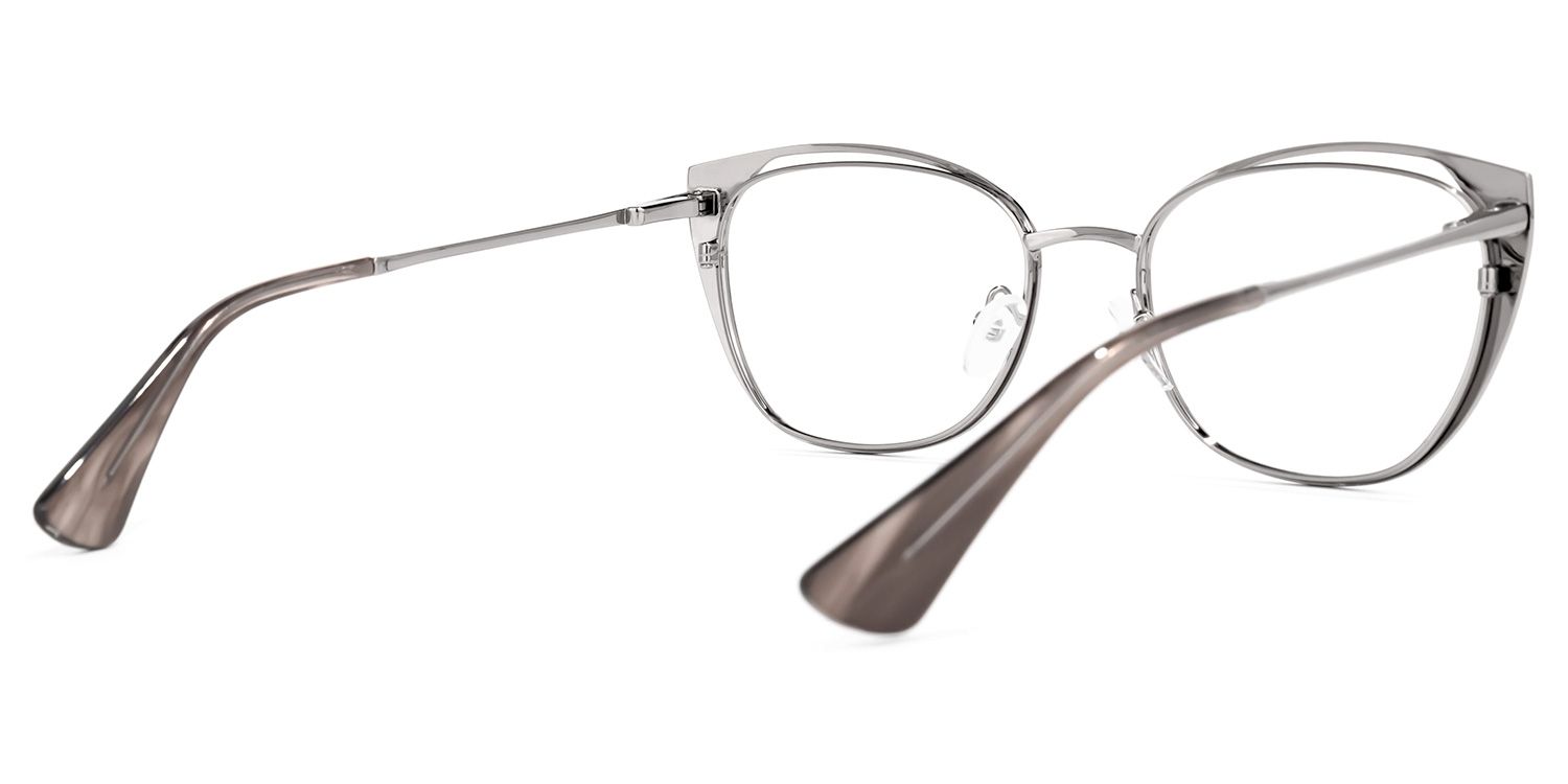 Maestre Cateye Silver Glasses | Zeelool Glasses3