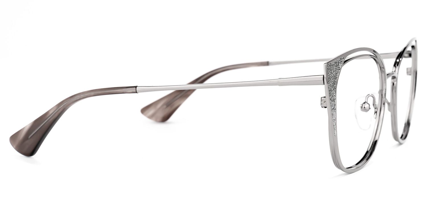 Maestre Cateye Silver Glasses | Zeelool Glasses2