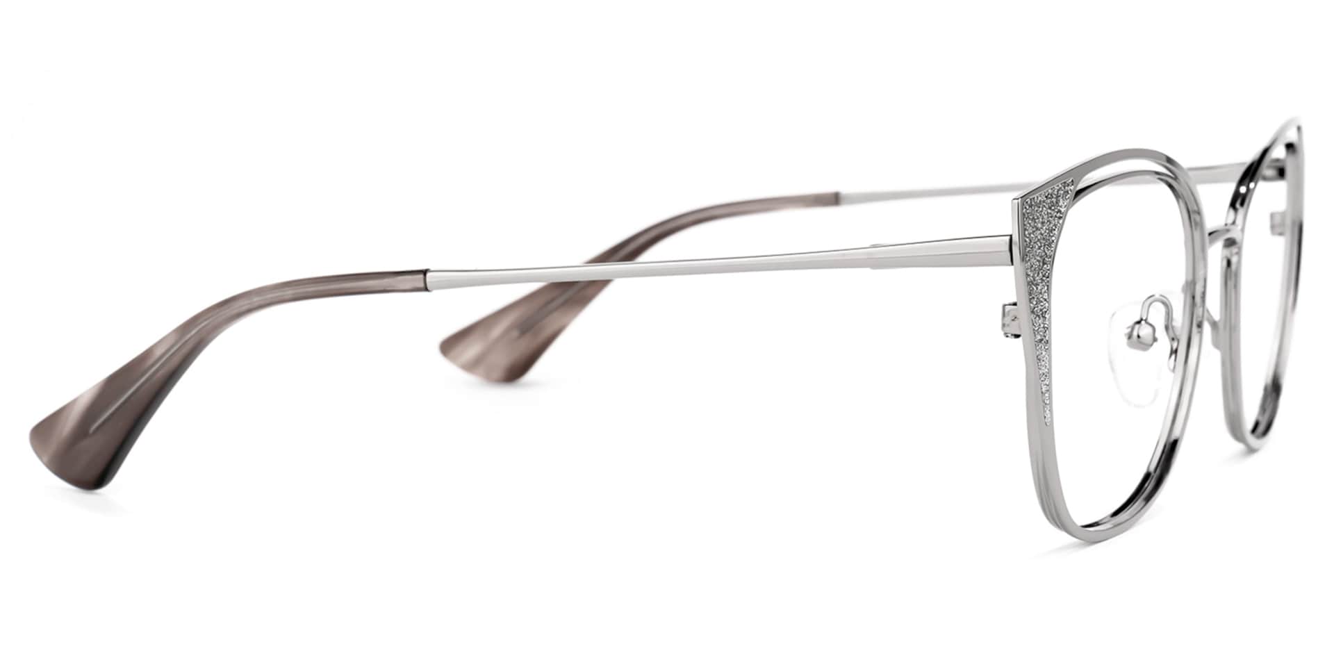 Maestre Cateye Silver Glasses | Zeelool Glasses2